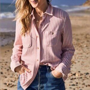 Faherty Women's Size S Legend Sierra Stripe Button Down Cottage Core Shirt